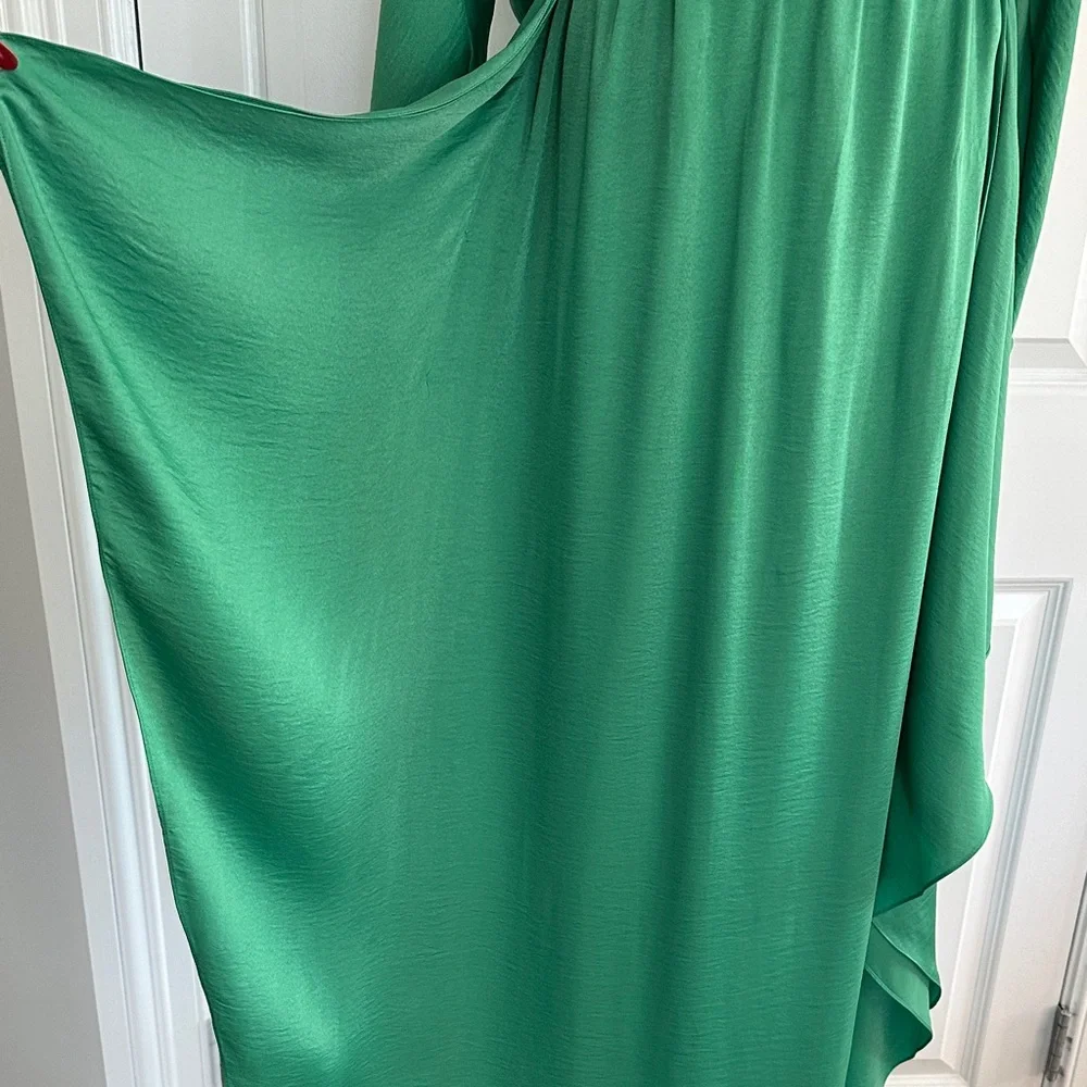 BCBGMaxAzria Carie Kelly Green Drape Bateau Wedding Guest Prom Dress Size S-M-L - Picture 6 of 15